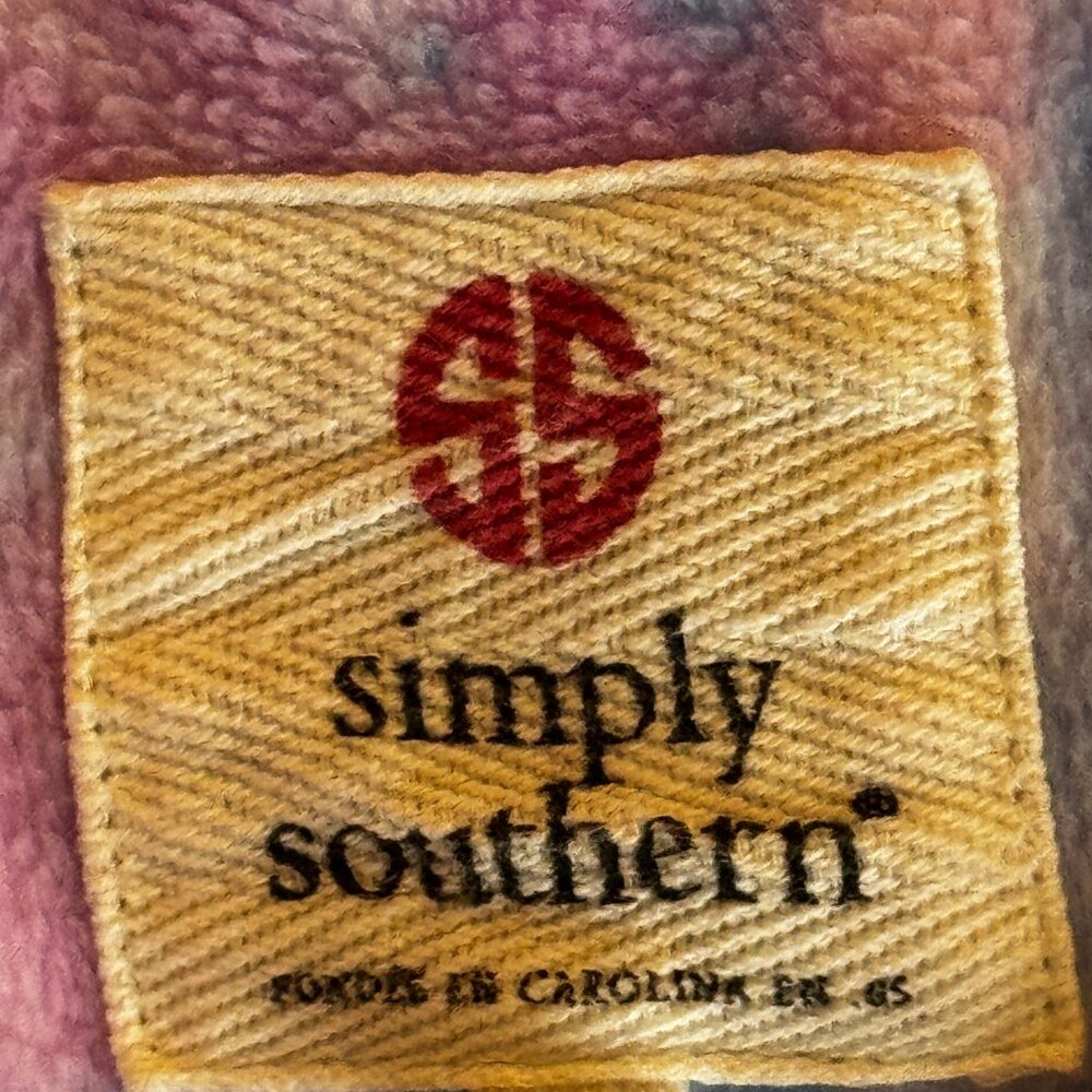 Simply Southern Collection Blue & Pink Tie Dye Snap Front Shirt Shacket Size S - Picture 3 of 11